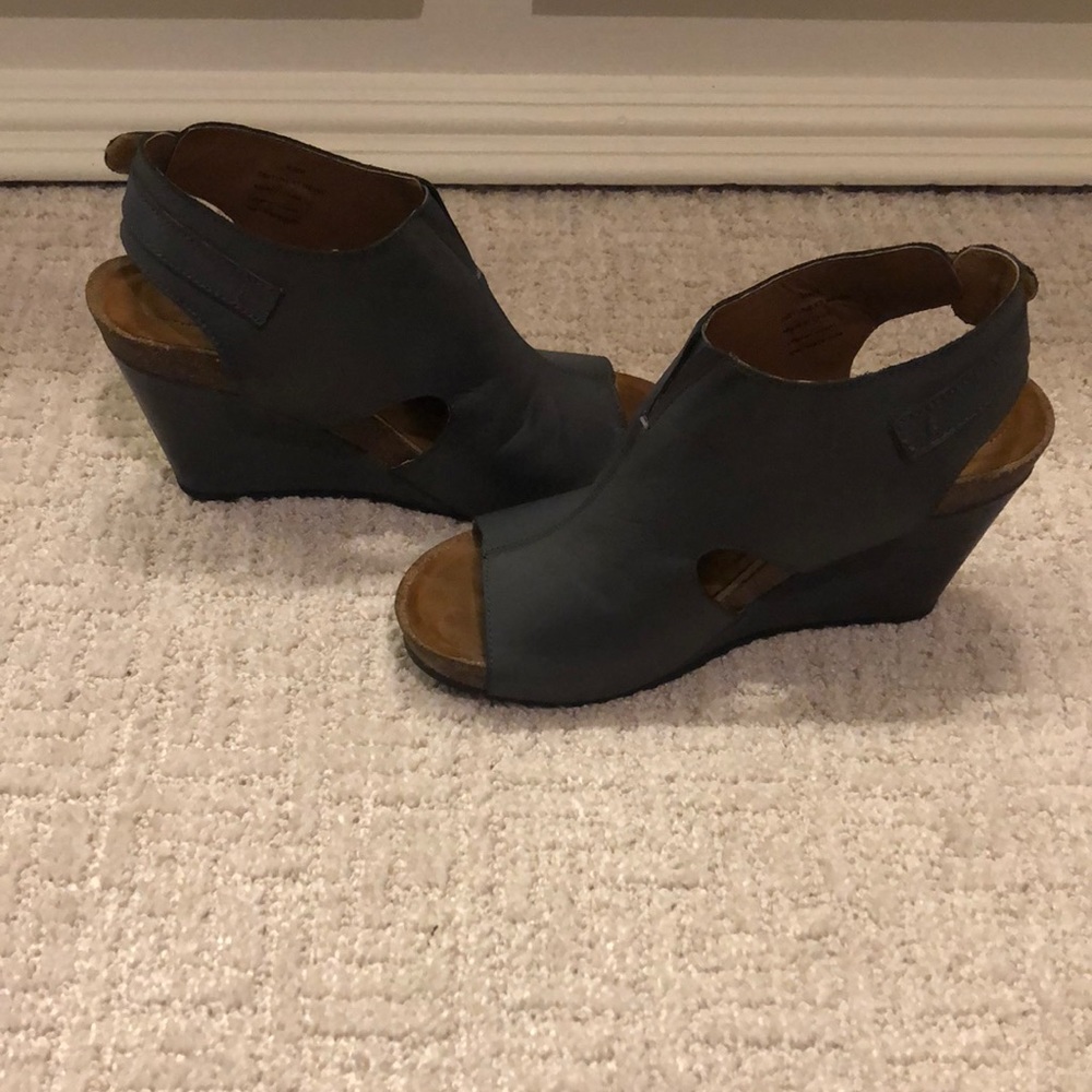 Gray leather sandals by DIBA.True* 6.5 Well made and taken care of.